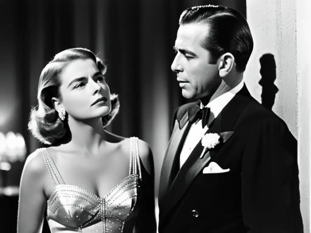 Imagen en blanco y negro de Ingrid Bergman y Humphrey Bogart en una escena de 'Casablanca