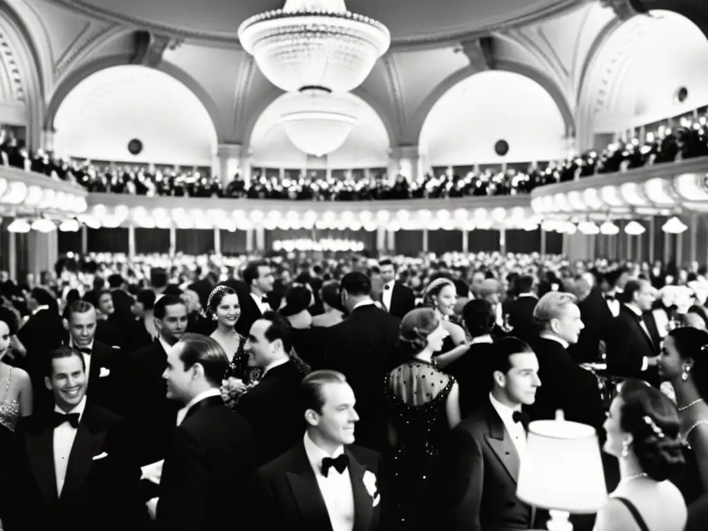 Imagen en blanco y negro de la primera Met Gala en 1948, con un ambiente de sofisticación y glamour de la alta sociedad, reflejando el impacto cultural de la Met Gala