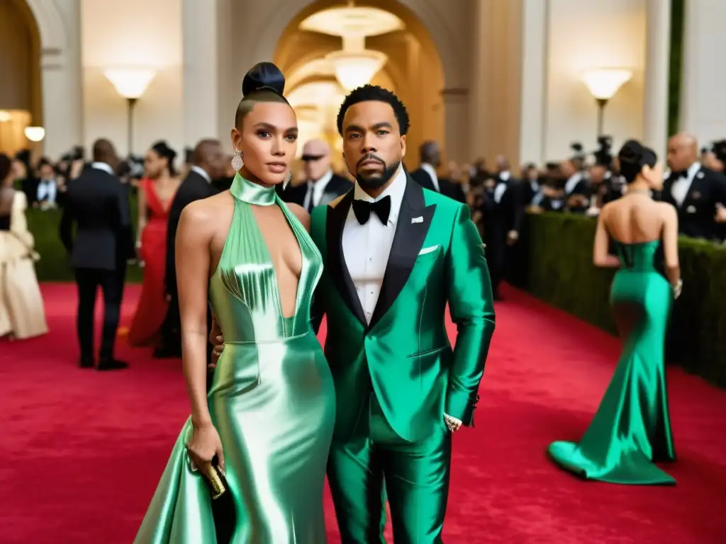 Imagen impactante del Met Gala, con celebridades y diseñadores en la icónica alfombra roja