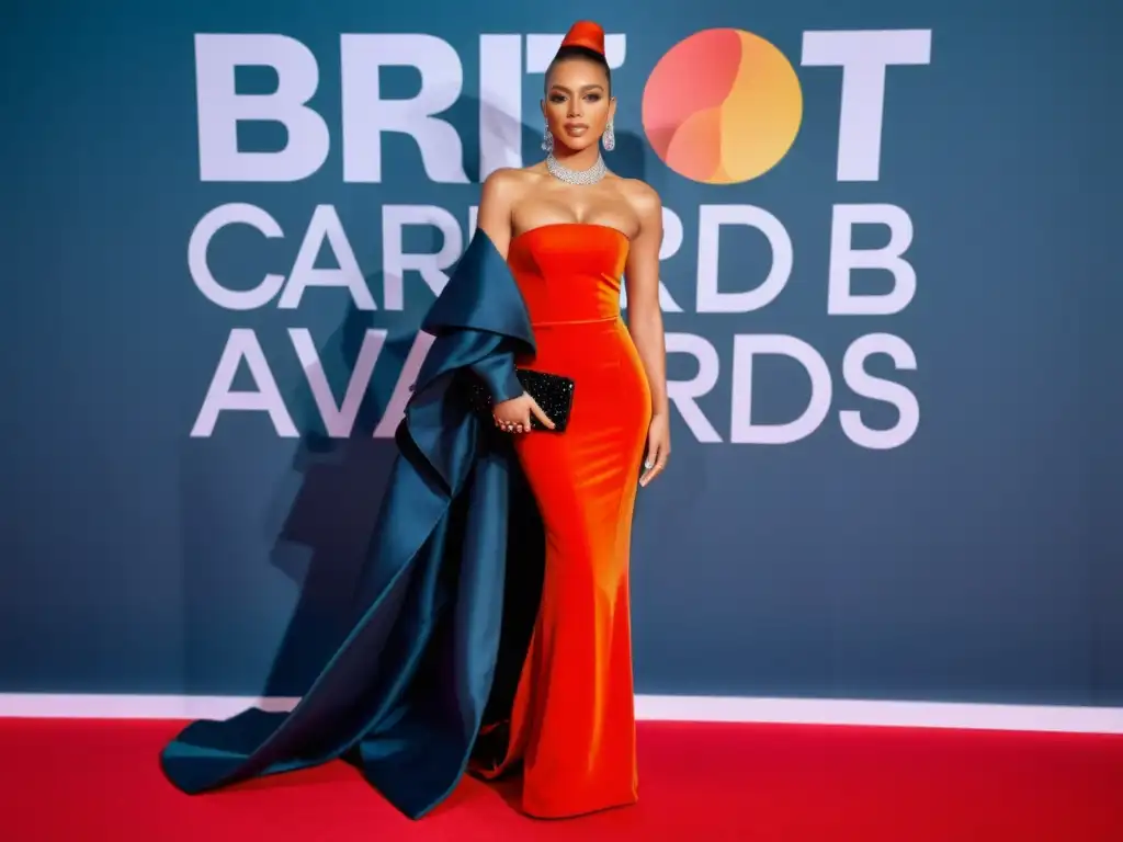 Una imagen impactante muestra la fusión de la música y la moda en la alfombra roja de los Brit Awards, destacando el impacto cultural de la moda