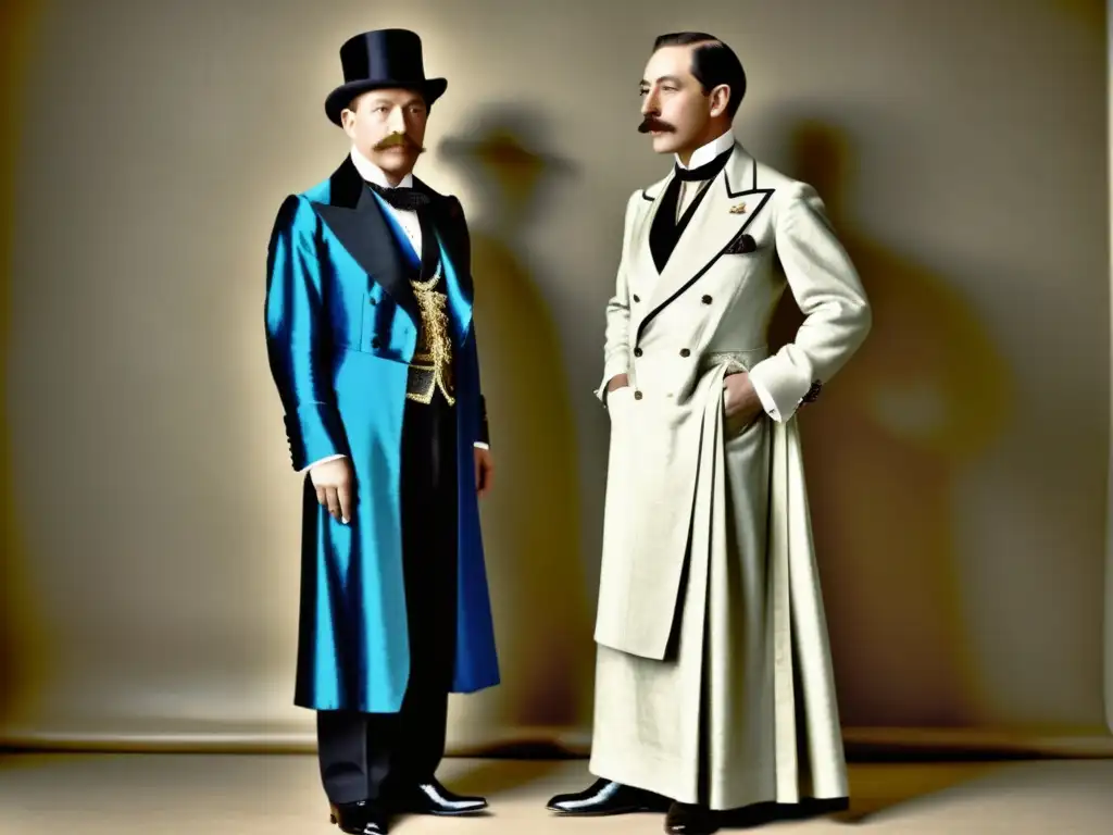 Legado de la moda de lujo: Worth y Poiret, pioneros del glamour Imagen impactante de pioneros de moda lujo, Worth y Poiret, con diseños icónicos que reflejan su impacto cultural en la alta moda