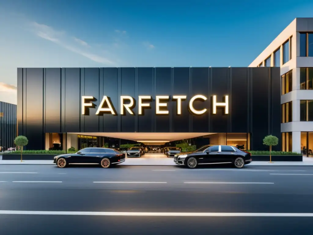 Imagen de la sede de Farfetch, reflejando la revolución en la compra de moda de lujo por internet con su arquitectura moderna y actividad vibrante