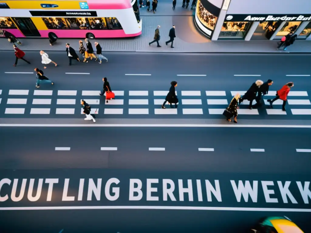 Influencia de la Berlin Fashion Week: Calles bulliciosas durante el evento, con moda vanguardista y diversidad cultural