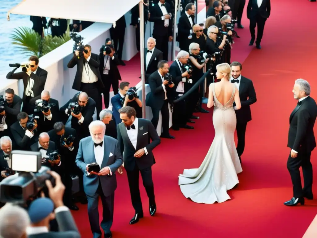 Influencia del Festival de Cannes en la moda: Celebridades deslumbrantes en la alfombra roja, rodeadas de glamour y lujo en el Palais des Festivals