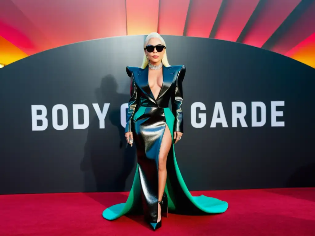 La influencia de Lady Gaga en moda vanguardia se refleja en su atuendo audaz y vanguardista en la alfombra roja, destacando su confianza y creatividad