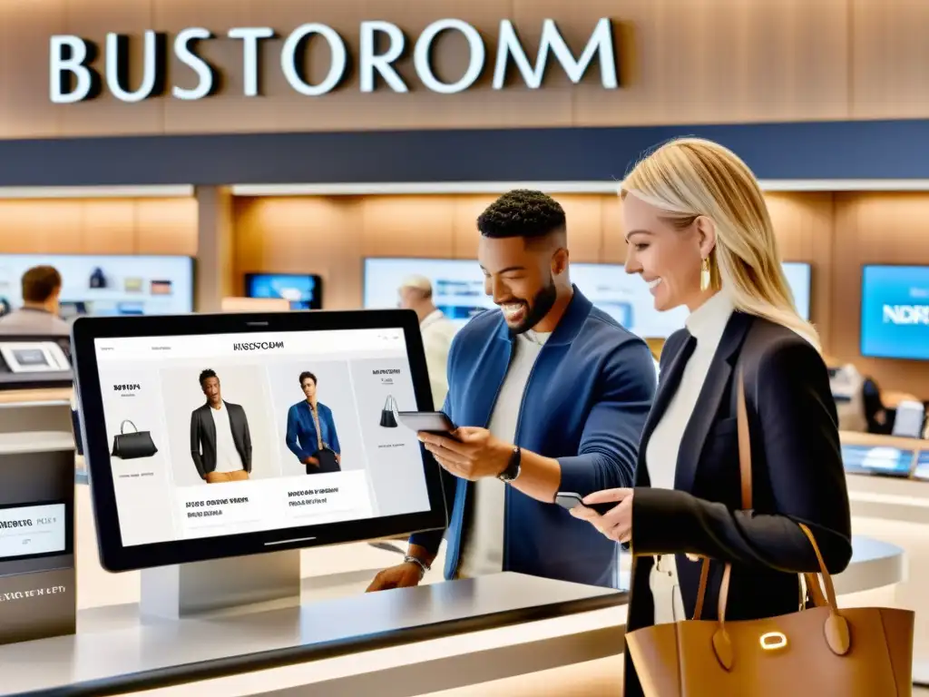 Interior de tienda Nordstrom con integración físico-digital