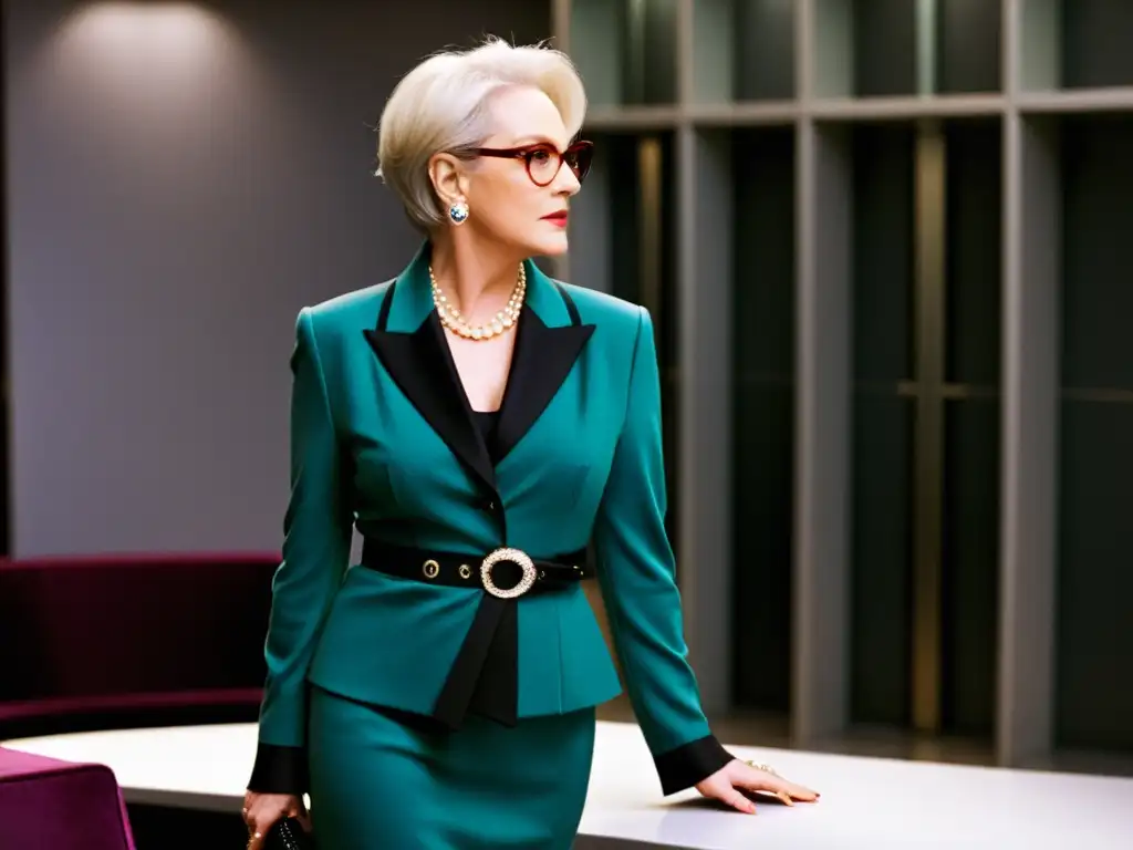 Miranda Priestly, interpretada por Meryl Streep, lidera una reunión editorial de moda con impacto cultural en 'The Devil Wears Prada'