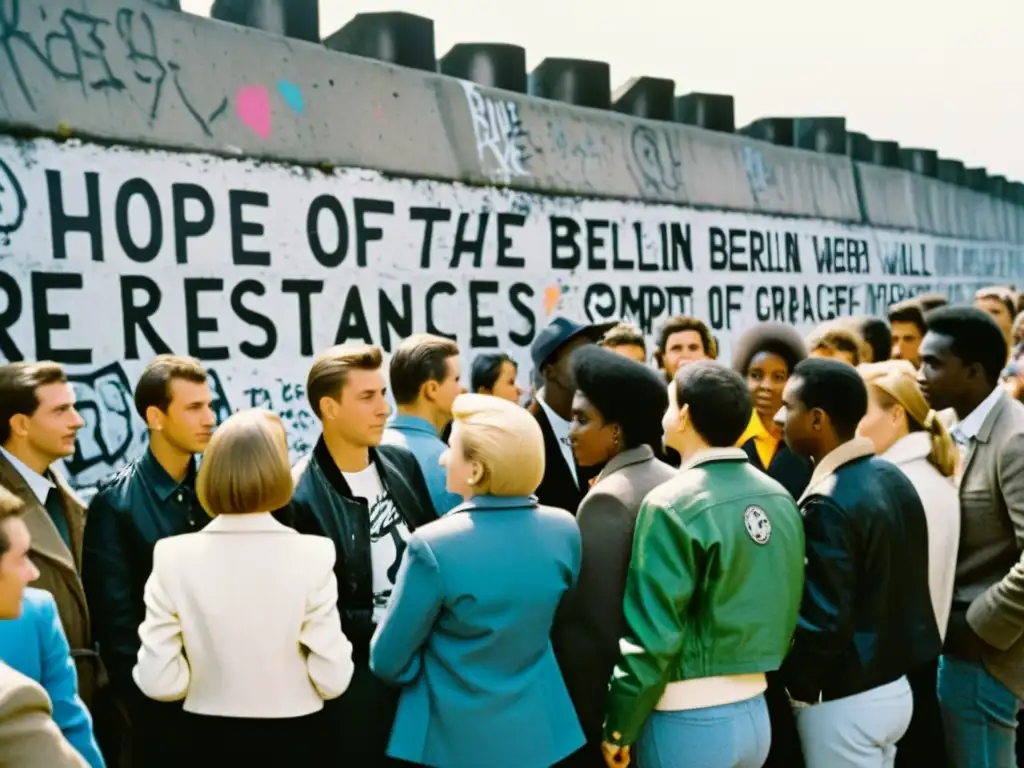 Jóvenes desafiantes pintan mensajes de resistencia en el Muro de Berlín