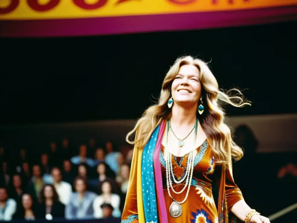 Legado de Janis Joplin en moda: Fotografía documental de alta resolución que captura su icónico sentido bohemio