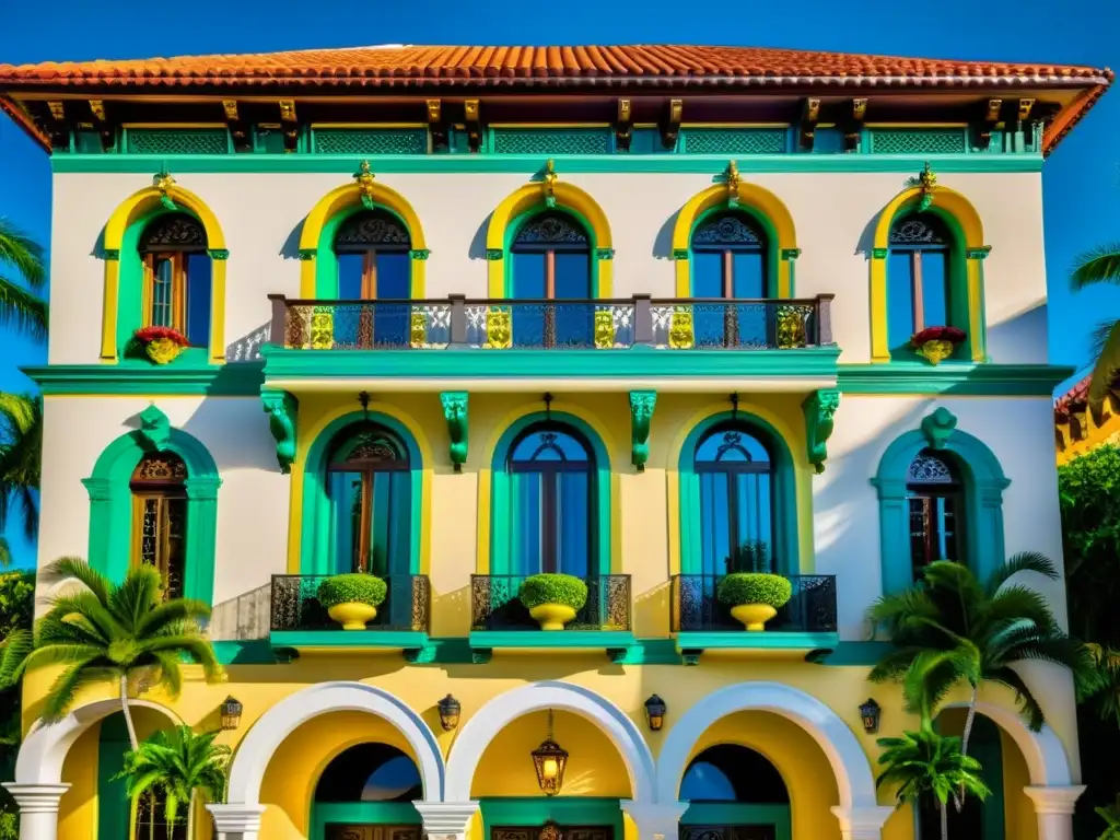 La majestuosa mansión Versace en Miami, con su diseño mediterráneo, colores vibrantes y exuberante paisajismo