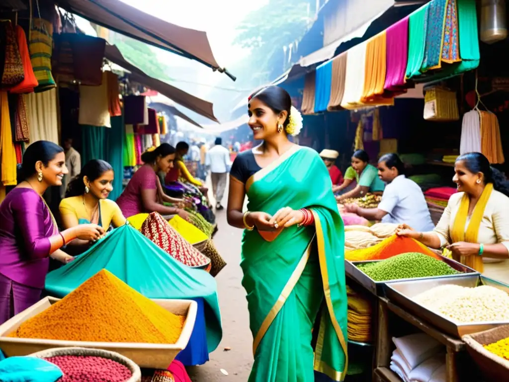 Mercado bullicioso en Mumbai, India