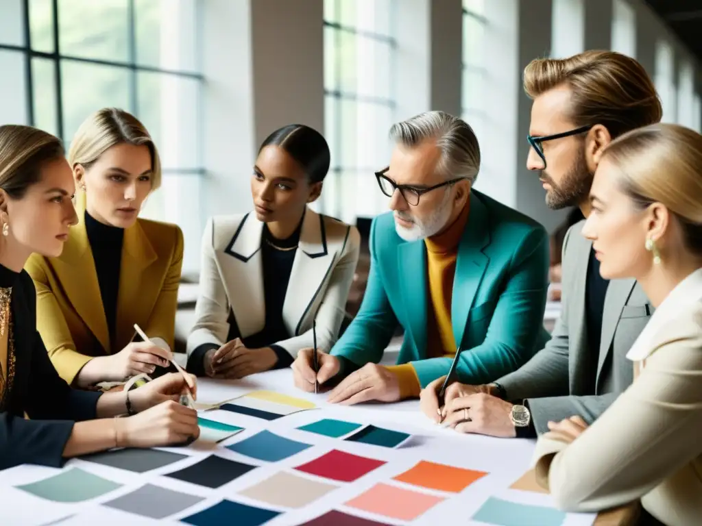 Mesa llena de diseñadores en intensa discusión en la Berlin Fashion Week