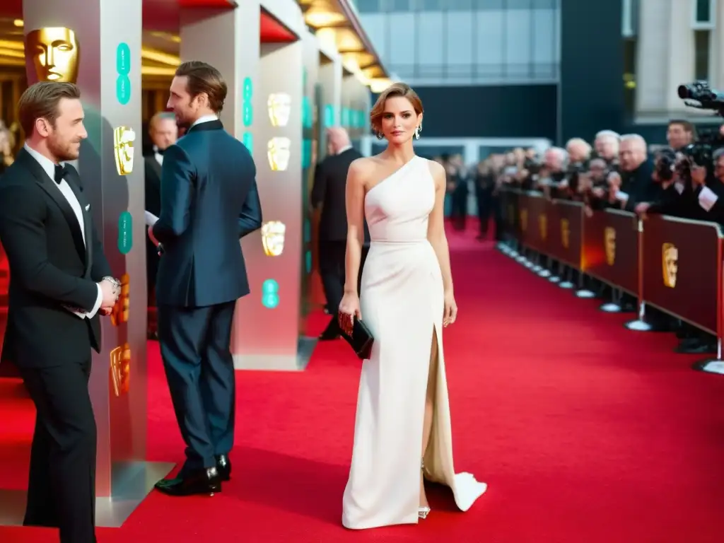 Moda británica en la alfombra roja: Celebridades elegantes desfilan en los premios BAFTA, rodeadas de luces y glamour