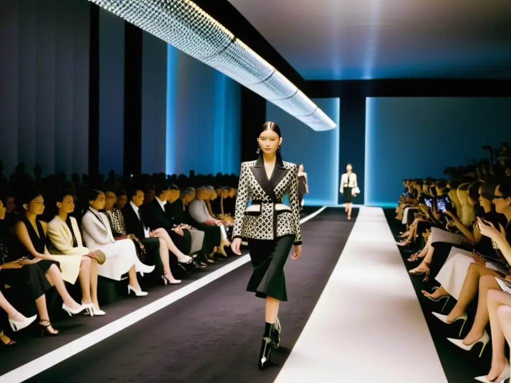 Transformación de la moda de lujo: Desfile de Prada con prendas innovadoras y detalles sofisticados, fusionando tradición y tecnología