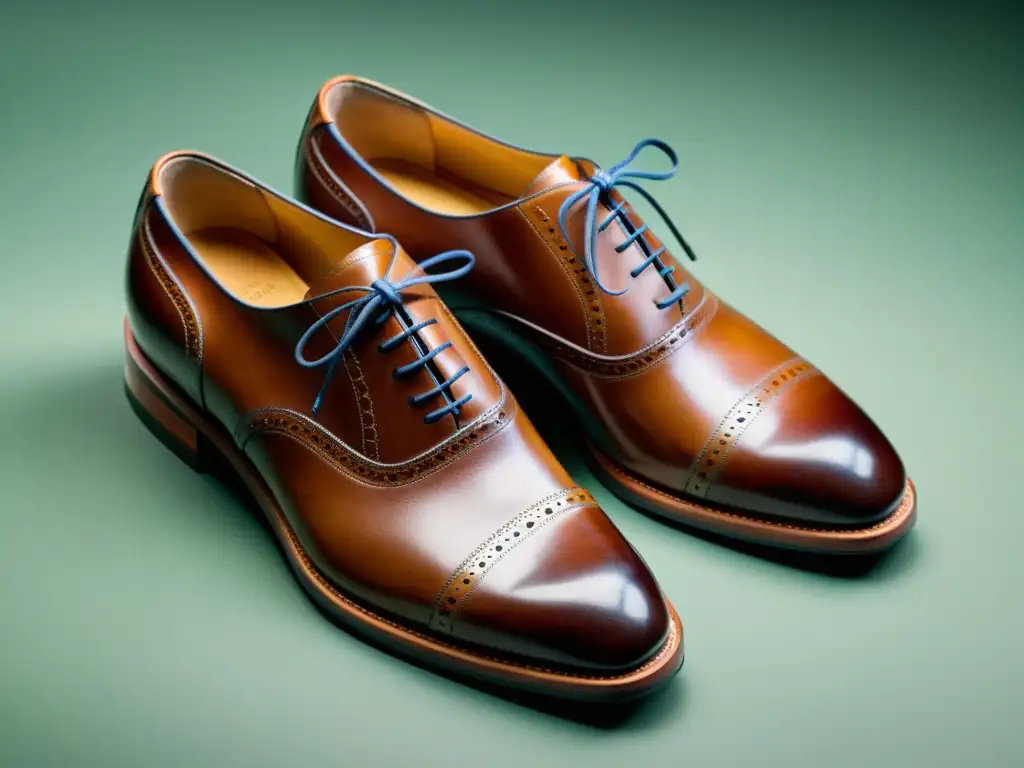 Un par de Zapatos de Hebilla y Oxfords de cuero artesanales, detallados y elegantes