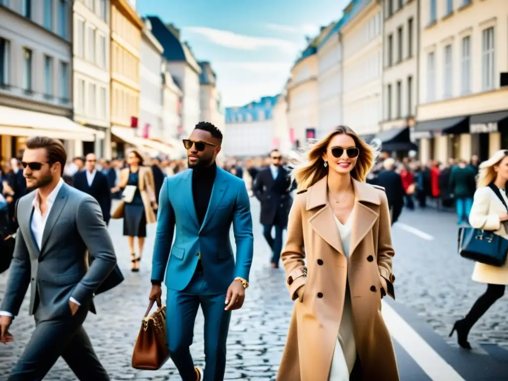 Durante la semana de la moda en Europa, la bulliciosa calle muestra la energía y el glamour de la pasarela