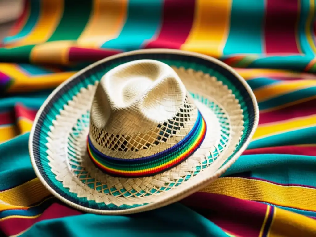 Un sombrero mexicano tradicional con alfileres bellamente decorados, representando el significado histórico de los alfileres de sombrero