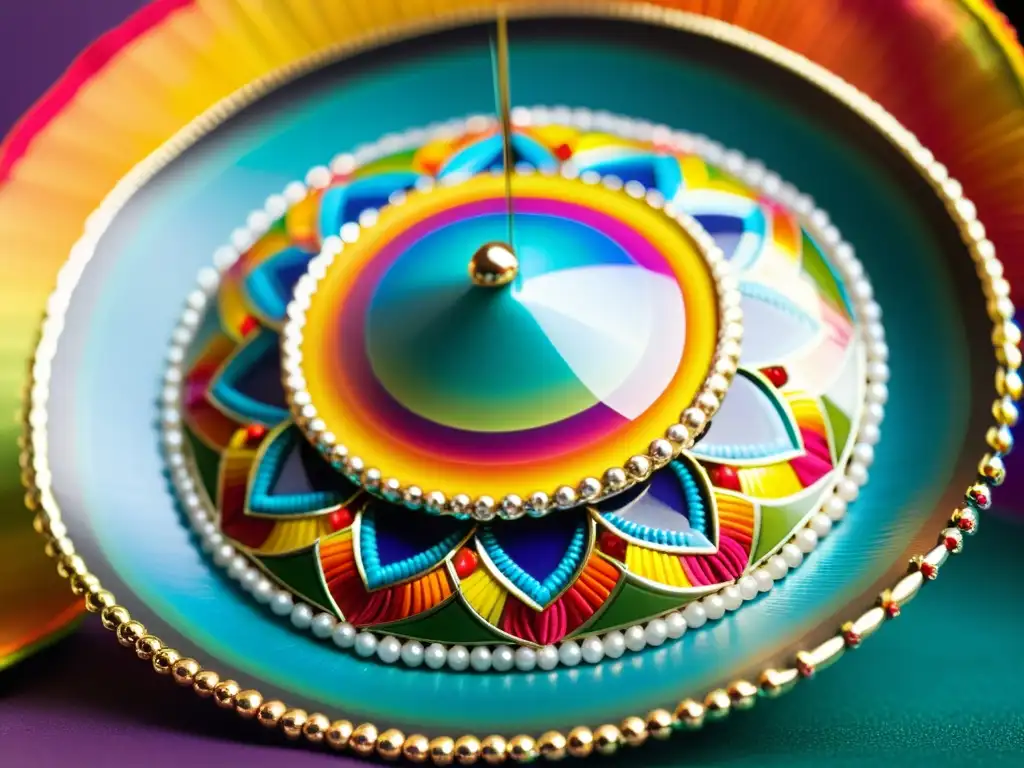 Un sombrero tradicional decorado con alfileres coloridos, cada uno con detalles únicos