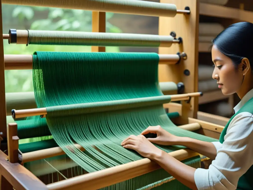 Un tejedor experto revitaliza materiales olvidados para la moda, creando texturas y patrones intrincados con sus manos hábiles