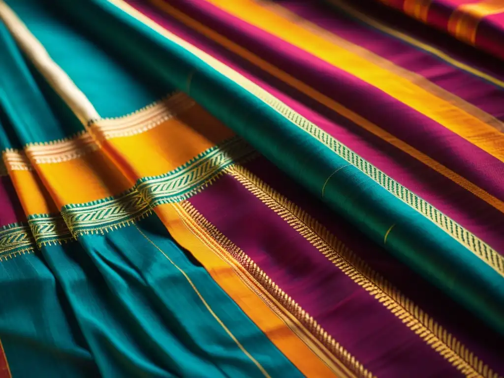 Tesoro de la India: Artesanos tejen con destreza un sari tradicional del sur, en una escena visualmente cautivadora