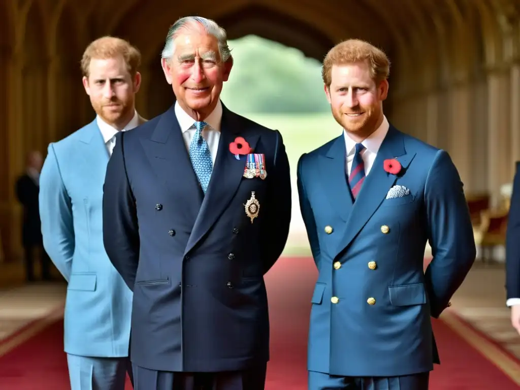 Príncipe Carlos, Príncipe William y Príncipe Harry lucen trajes elegantes en evento real