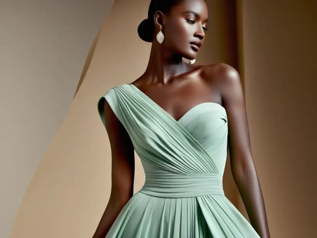 Vestido Grecia: Elegancia atemporal Un vestido Grecianinspired de Madame Grès, con pliegues meticulosos y silueta escultural en tela lujosa