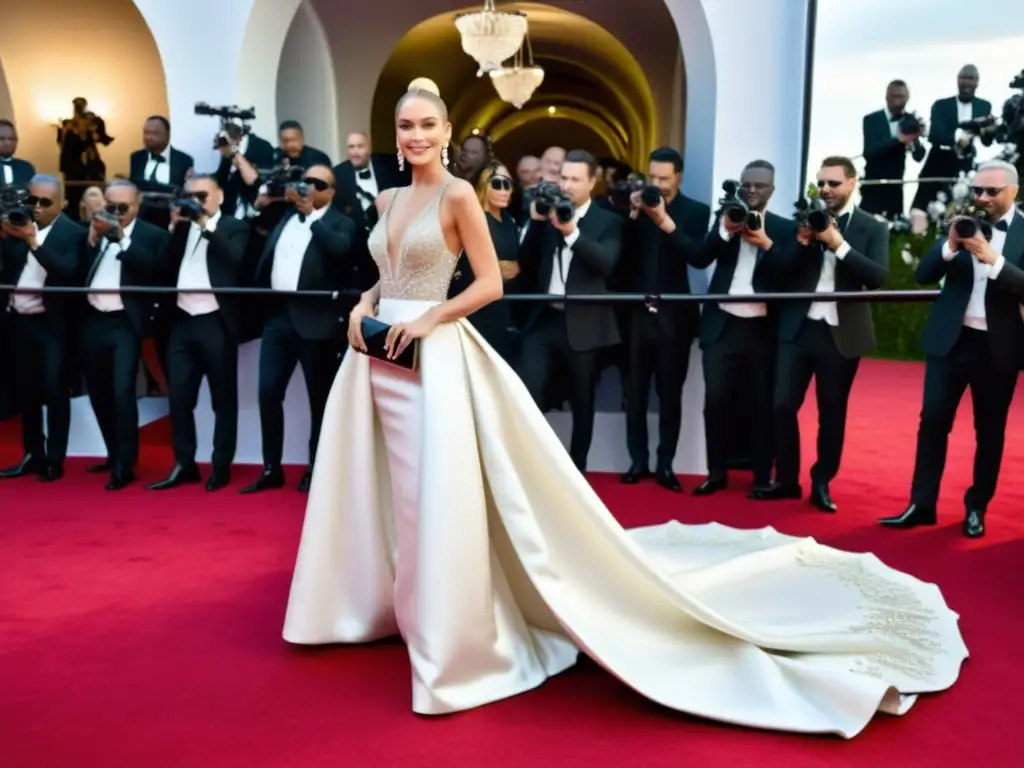 Vestidos de alta costura deslumbran en la alfombra roja con lujo y elegancia