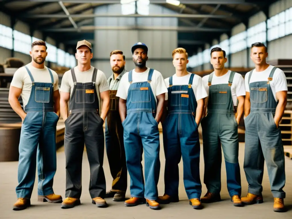 Evolución de la vestimenta laboral masculina: Desde overoles rudos hasta trajes elegantes, reflejando el cambio en el vestir y la actitud profesional