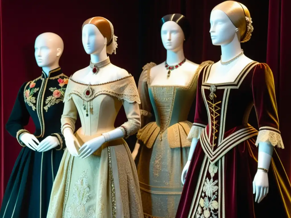 Vestuario de la era 19th en museo, metáfora del vestuario en El retrato de una dama