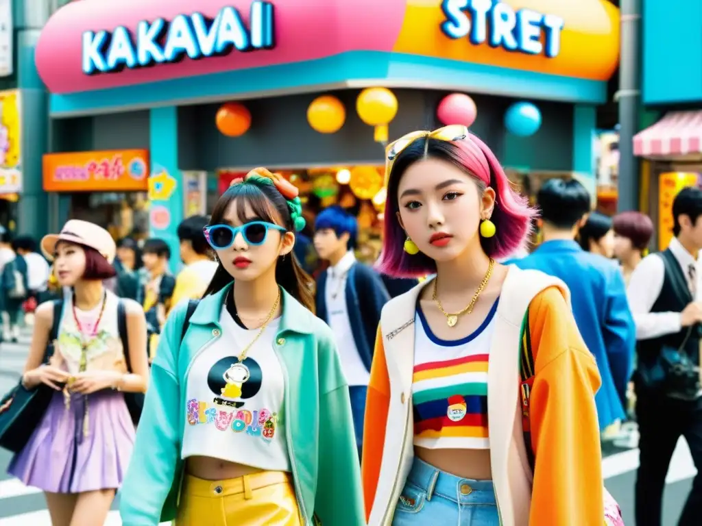 Vibrante calle de Harajuku, Tokyo, con moda kawaii y street style