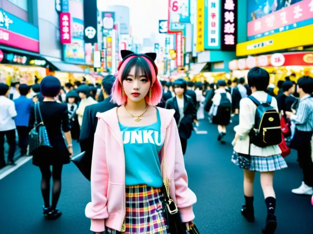 Vibrante calle de Harajuku en Tokio muestra subculturas japonesas influencia moda global con coloridos estilos únicos y energía juvenil