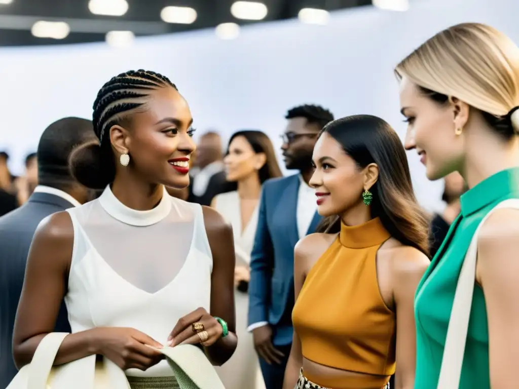 Un vibrante encuentro de diseñadores y profesionales de la moda en la Sao Paulo Fashion Week, destacando la energía creativa e innovadora del evento