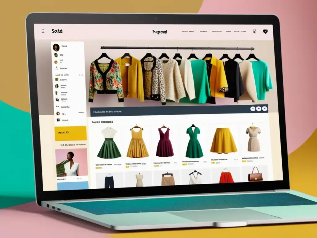 Vibrante mercado online de moda con ropa de segunda mano